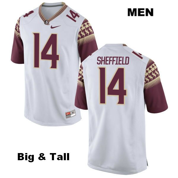 Men's NCAA Nike Florida State Seminoles #14 Deonte Sheffield College Big & Tall White Stitched Authentic Football Jersey GHH1469CF